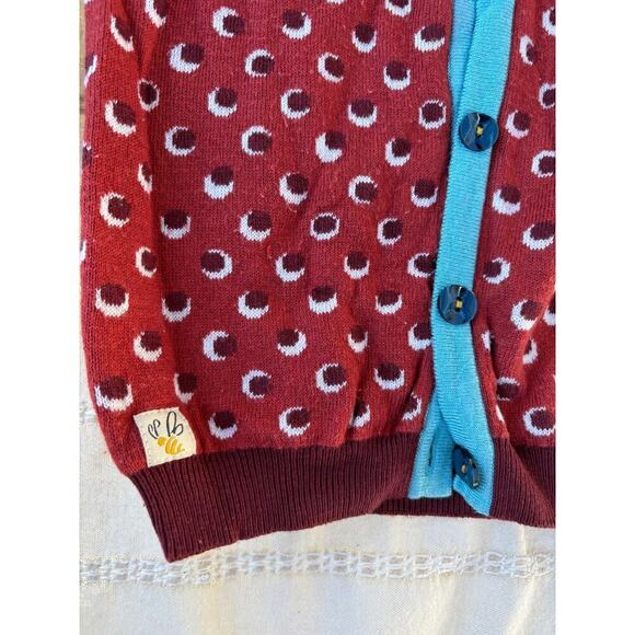 Wild Flowers Cardigan, Ruffle, All Over Pattern, Blue Accents, Sz 6 - Picture 5 of 6